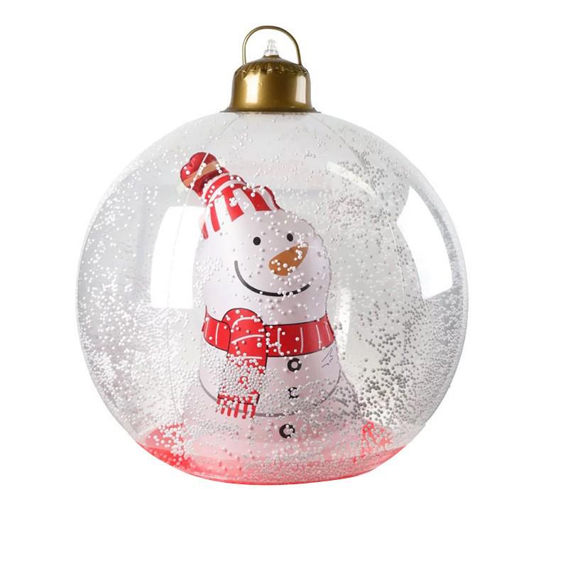 Inflatable Christmas Ball Set: Luminous Outdoor Decor with Cartoon Transparent Balls & Tree