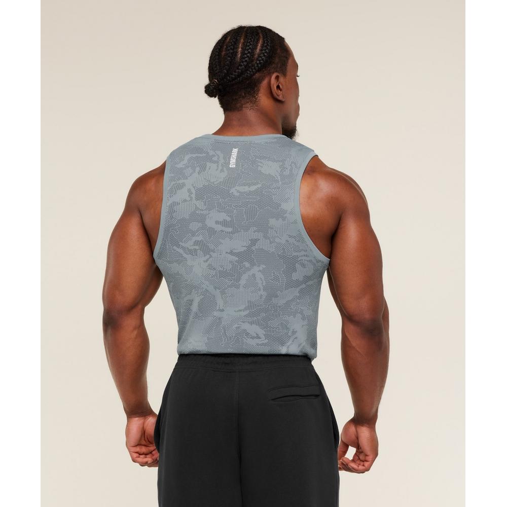 Gymshark Geo Seamless Tank Storm Blue    Stealth Blue A6a3k Ud8l
