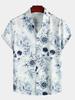 Men's Skull Pattern Short Sleeve Shirt Holiday Casual Daily Beach Vacation Wear Summer Hawaiian Shirt Outdoor Men Clothing
