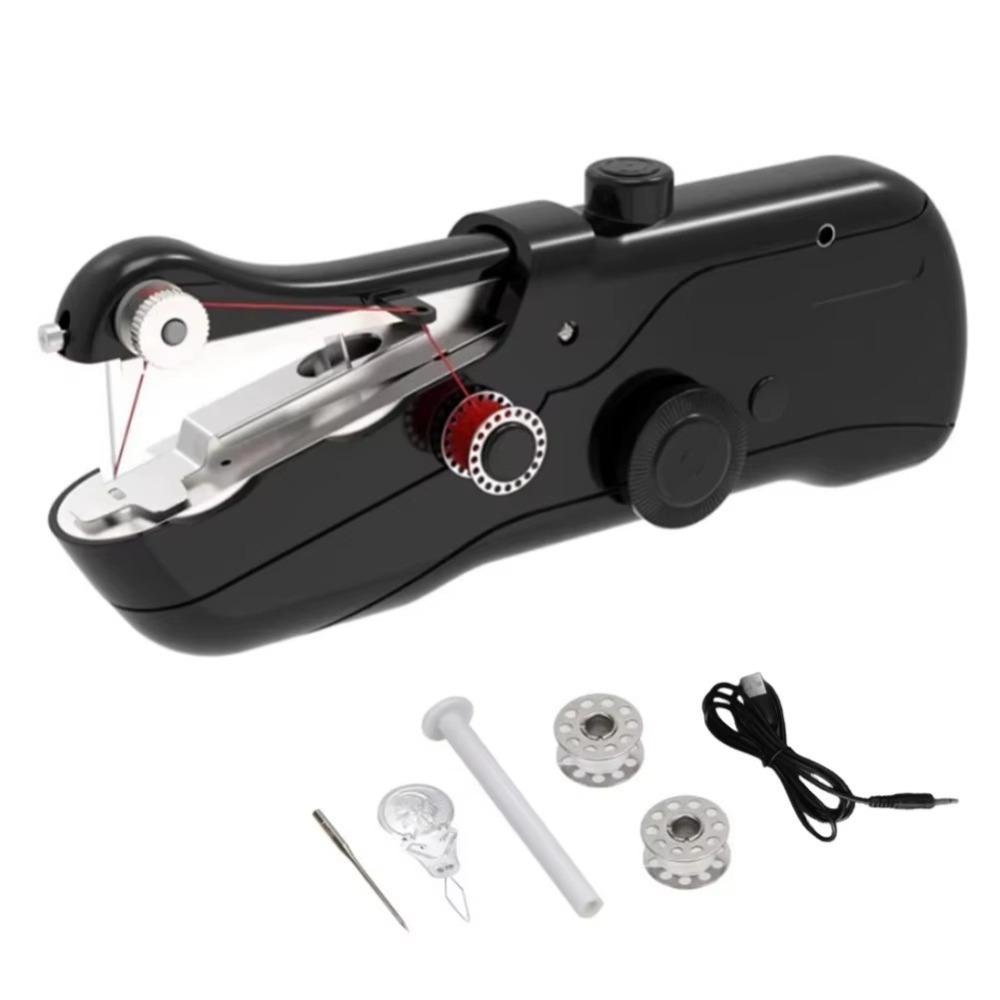 

Mini Size Handheld Sewing Machine Cordless Quick Stitch Mini Mending Machine Battery Powered Multi-Function Thread Machine чорний