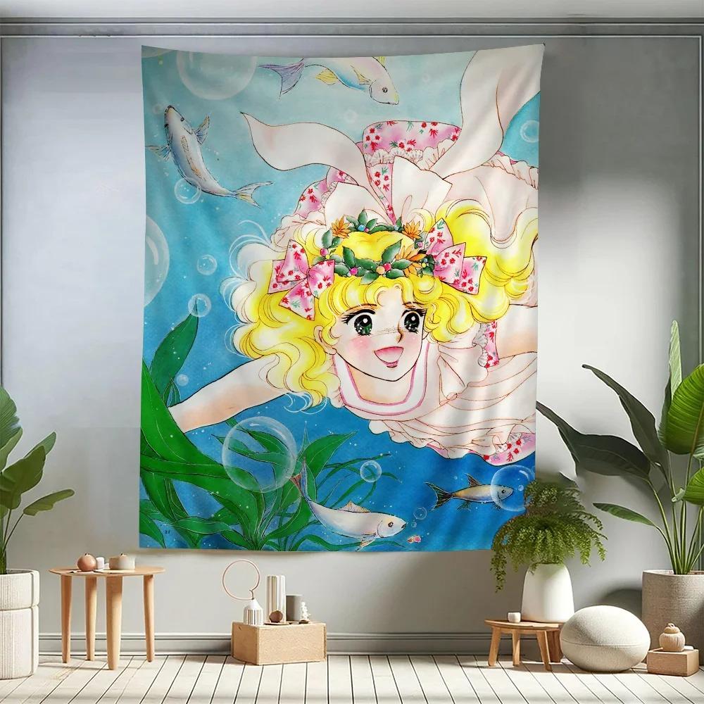 Anime Manga kawaii Candy Anime Colorful Tapestry Wall Hanging Bohemian Wall Tapestries Mandala Wall Hanging Sheets