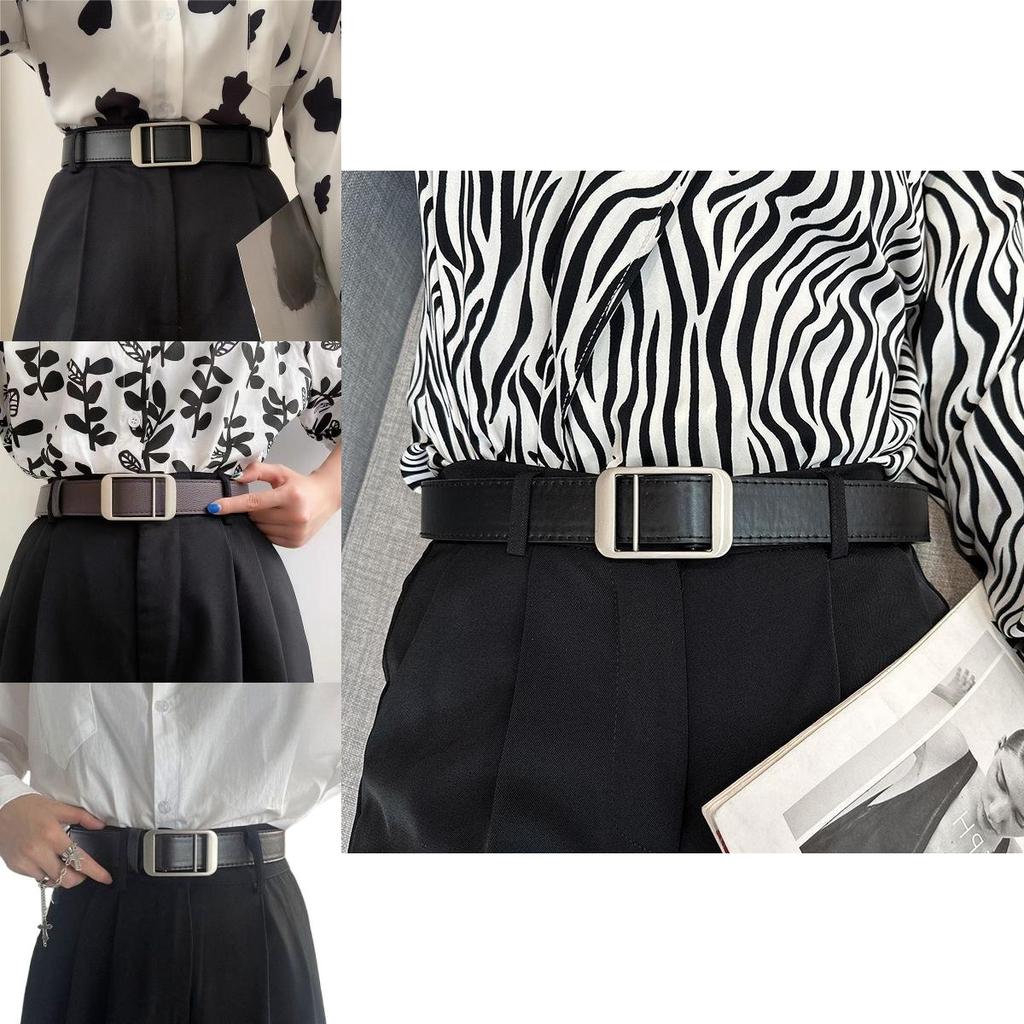 Durable Simple Design Vintage Black Pu Jeans Belt Perfect For Men And Women