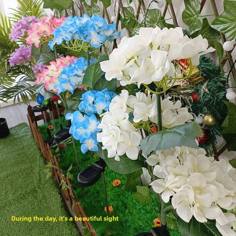 

Solar Garden Lights Outdoor Waterproof Hydrangea Flower LED Solar Powered Landscape Decorative Lights for Yard Patio Pathway Lawn Random Color -1PC