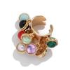 Retro Palace Geometric Malachite Alloy Ring