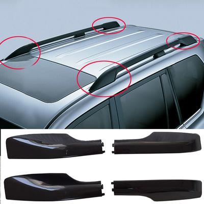 Negro Plata Barra Portaequipajes Riel Cubierta de Extremo de Repuesto Carcasa 4PCS Para Toyota Land Cruiser LC200 FJ200 2008- 2016 2017 2018