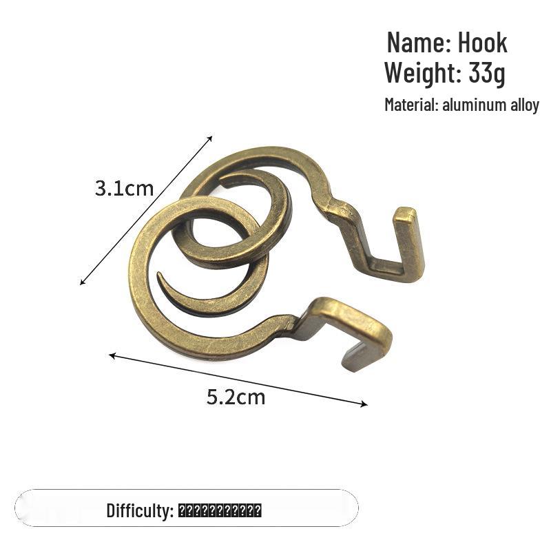 Zinc Alloy Kongming Puzzle Lock: Disentanglement Ring Educational Toy