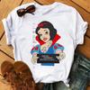 Disney Princess Ladies Cotton TShirt Summer Women Tops Cartoon Graphic Girl Tees Cute Tshirt