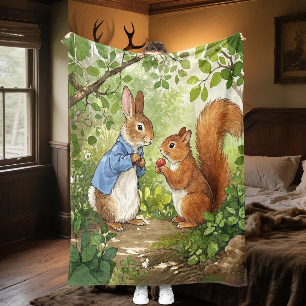 1PC Rabbit Carrots Blanket Soft Comfortable All Seasons Suitable Sofa Office Travel Home Perfect Gift