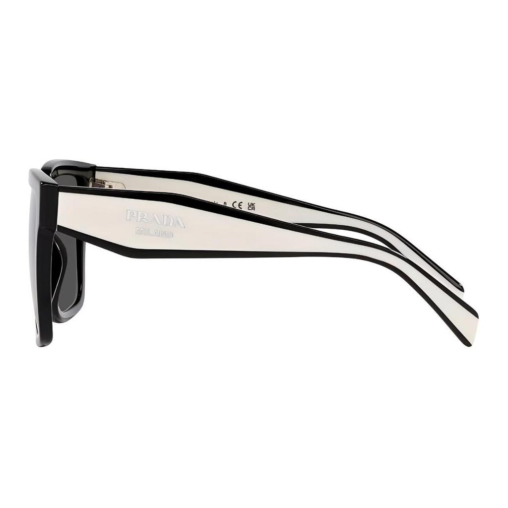 Prada Logo Detail Acetate Square Sunglasses Unisex sunglasses Black 0PR-24ZS1AB5S01AB5S0