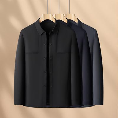 Giacca Corta Casual da Uomo Autunno Nuovo Versatile per Giovani e Mezza Età Giacca a Revers Monocolore