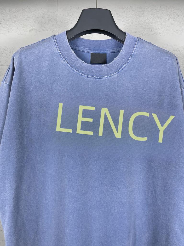 B Brand SS24 Vintage Paříž Logo Páska Prané Volné Tričko