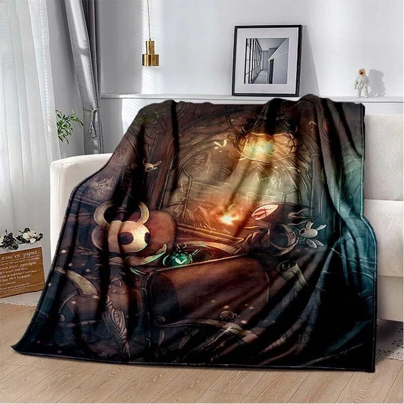Spill Hollow Knight 3D-trykket Kunst Fleecepledd for Senger Fottur Piknik Tykk Dyne Sengeteppe Fleece Kastepledd