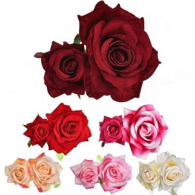 Handmade Wedding Accessories Bridal Flower Hair Clip Bridesmaid Hair Jewelry Double Rose Hairpin
