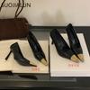 Mode SUOJIALUN 2025 Frühling Neue Marke Damen Pumps Schuhe Mode Damen Elegant Outdoor Kleid Einzelne Schuhe Dünner Hoher Absatz Party-Pumps