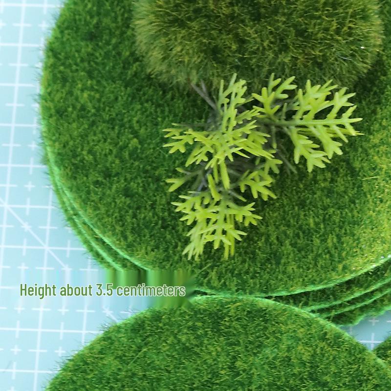 Round Green Grassland Floor Mat for Miniature Landscapes and Model Decoration