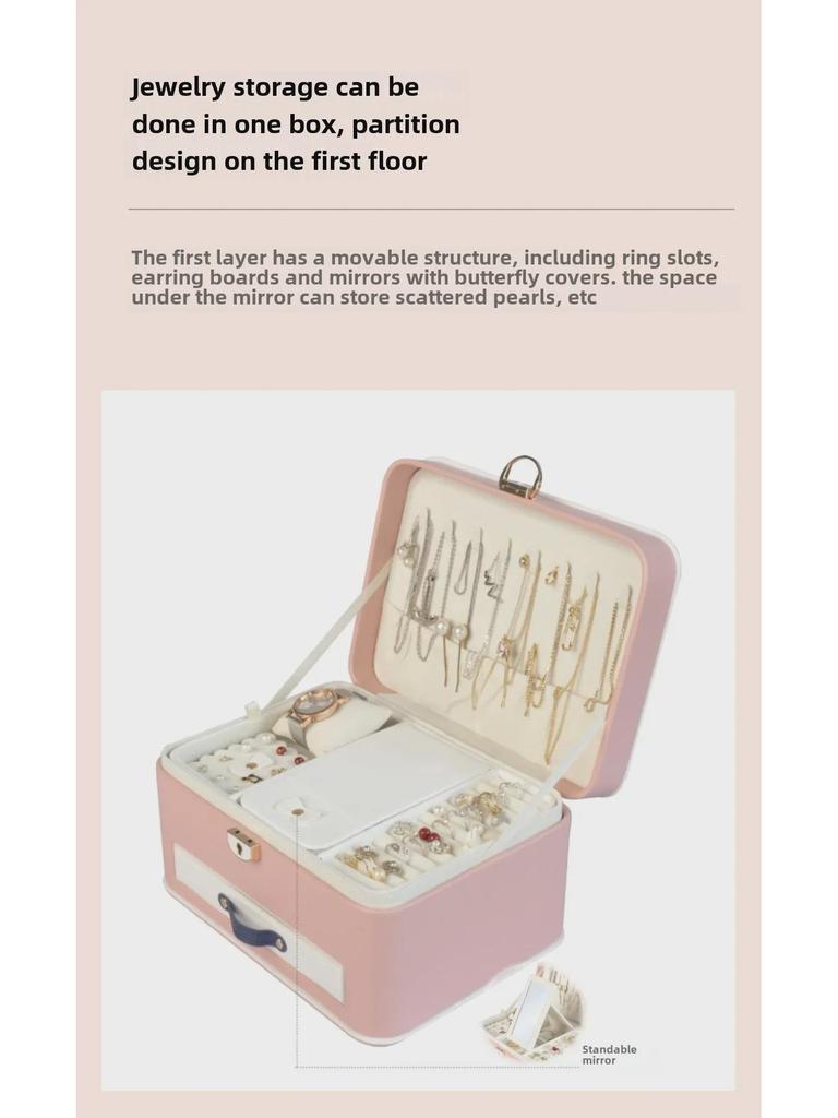 Three-Layer Large Household Jewelry Drawer: Multi-Layer Storage Box with Double-Layer Capacity