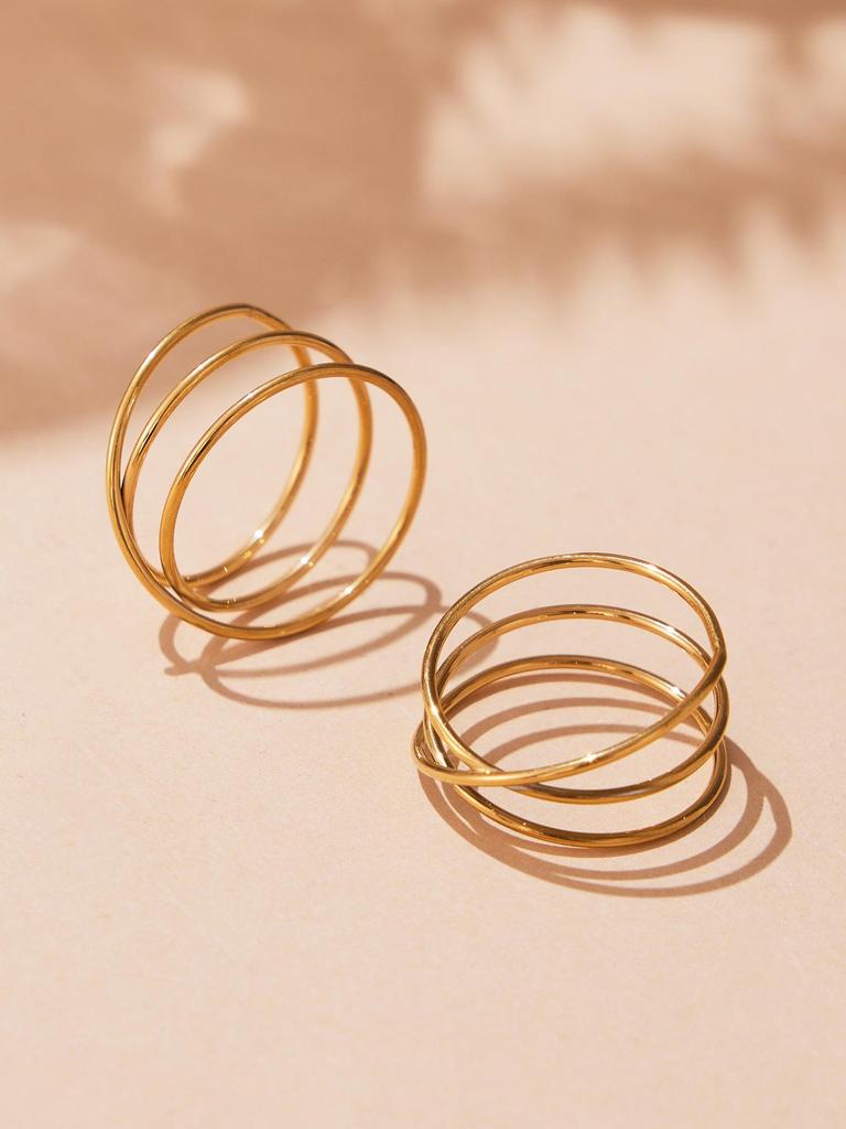 Ferris Wheel European-American Style Adjustable Wrap Coil Spring Ring for Women - Circular Stainless Steel Jewelry