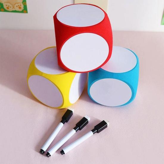 Erasable EVA Dice Giant Foam Game Cube Large Dry Erase Block Writable Playing Dice Prop Kids Educational Toy
