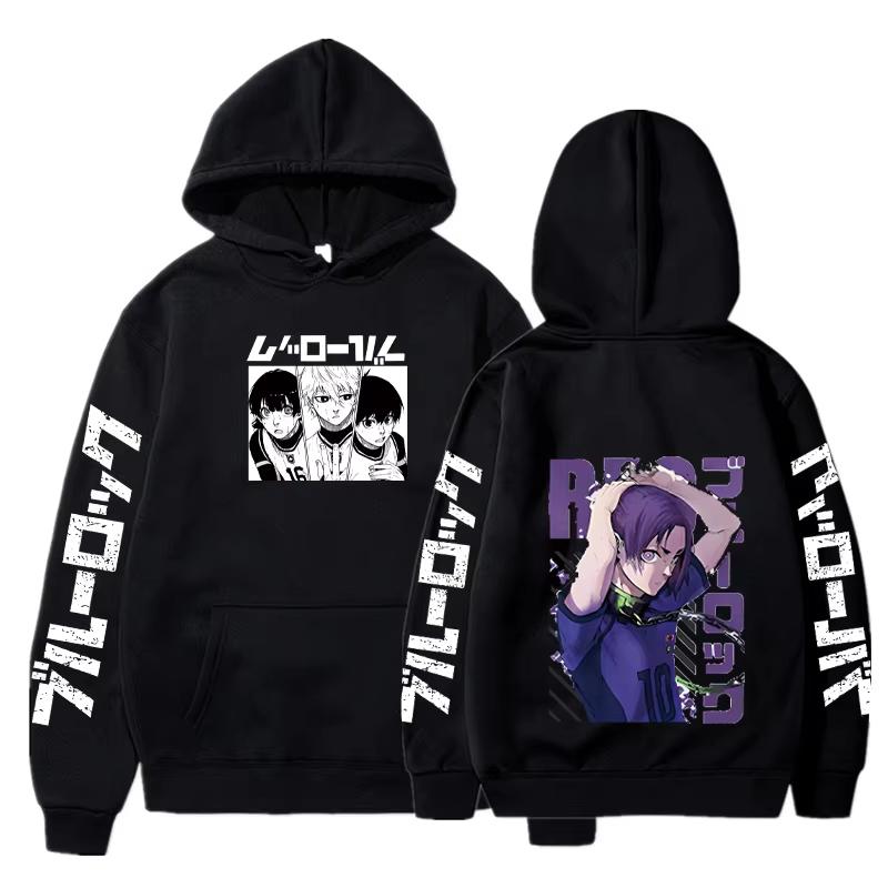 Anime Blue Lock Isagi Yoichi Graphic Print Hooded Men Women Manga Hoodies Plus Size Streetwear Harajuku Unisex Sweatshirt