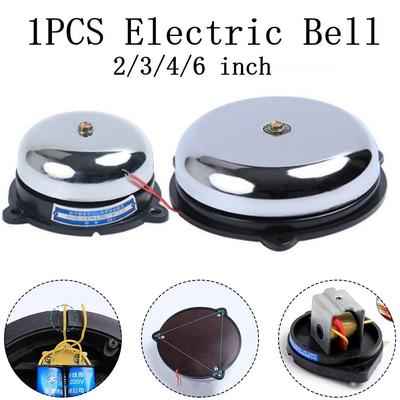Geleneksel Elektrikli Zil 2/3/4/6 inç AC220V Yüksek Desibel Alarm Zili Kapı Zili