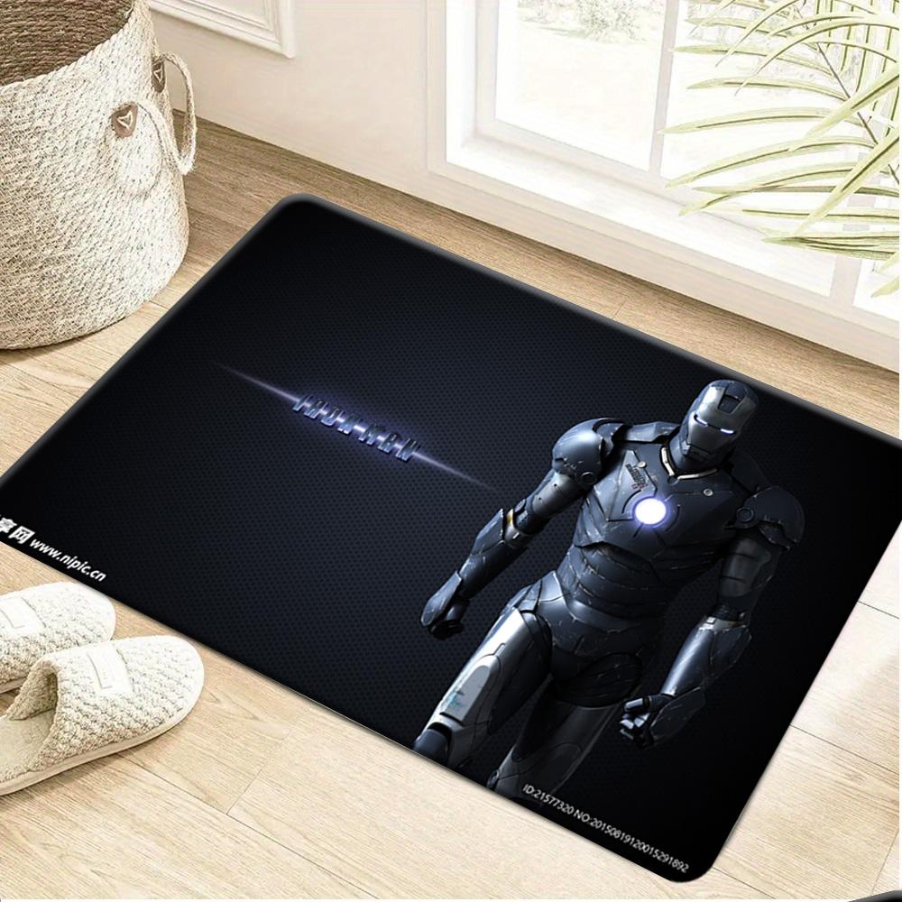 1pc Deadpool Pattern Fleece Doormat | Polyester, Machine Washable, Ideal for Living Room, Bedroom Decor, Adds Practicality and