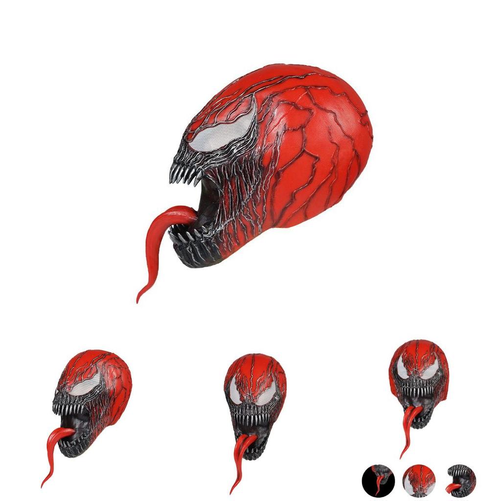 All Red Venom Spider-man Cosplay Mask For Adults Comfortable Latex Headgear