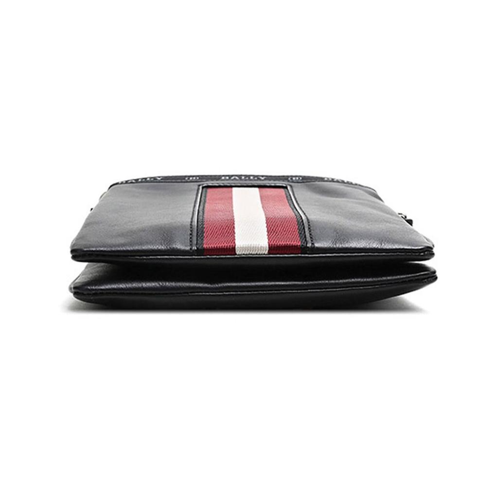 Bally Striped Leather Crossbody Shoulder Bag Men Bags Black HUYA-10