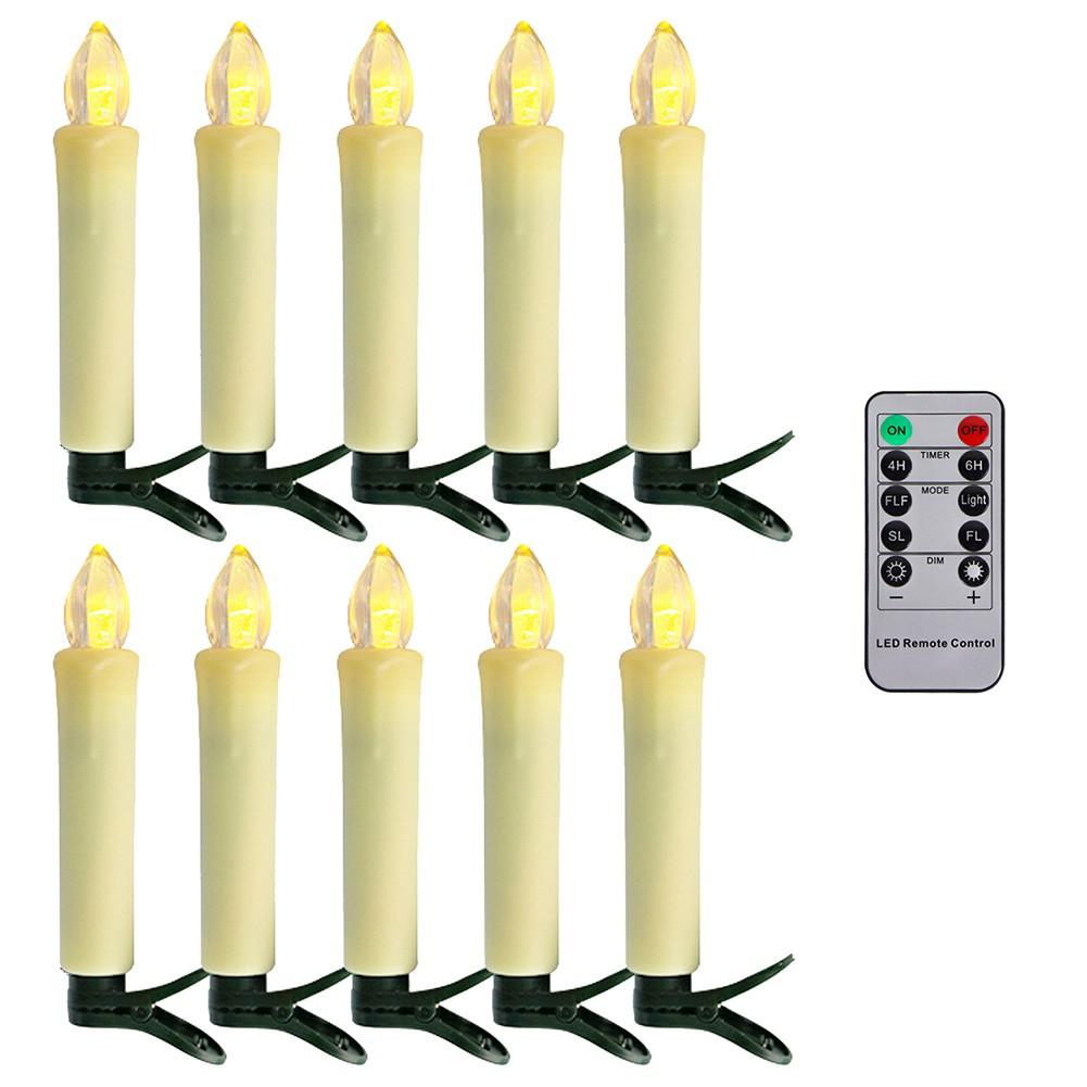 

Clip-On Candle Set Flameless LED Candles Remote Control Candles Rice yellow shell
