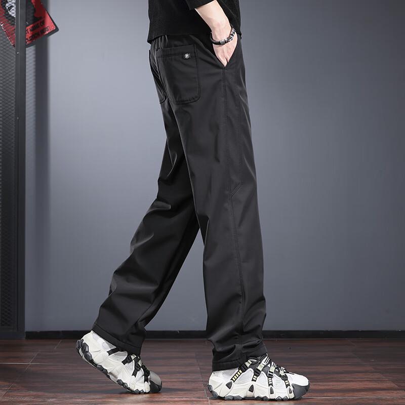 Jie Leinuo Men's Outdoor Water-Resistant Straight Leg Soft Shell Pants