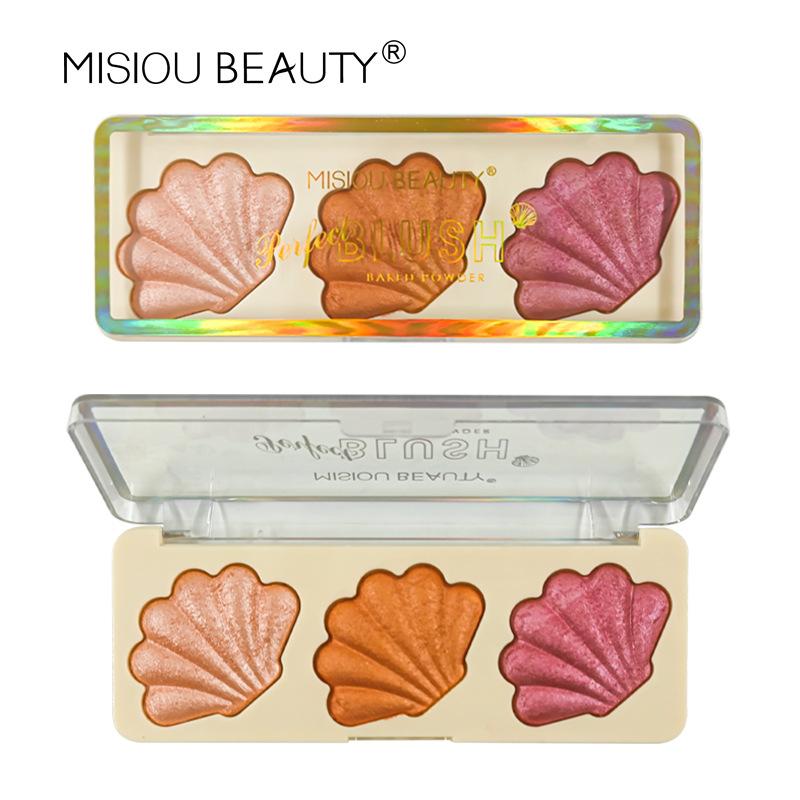 Shell-Puder-Lidschatten-Puder ist zart, ohne fliegenden Puder, um die Hautfarbe aufzuhellen, Perlmutt-Reparatur, Hochglanz-Rouge-Grillplatte