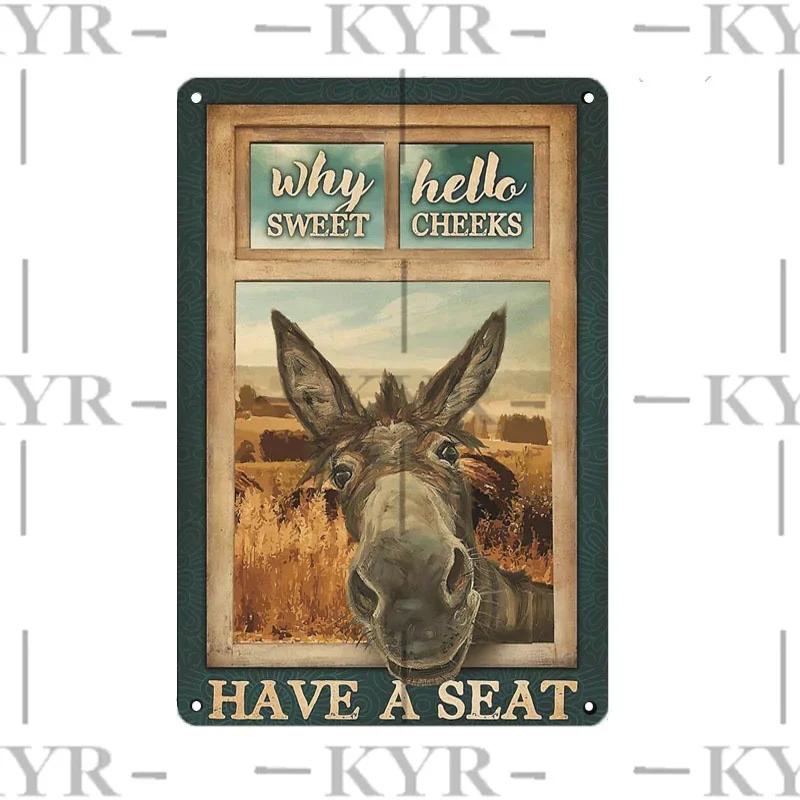 Haustiere Schwarze Katze Taschentuch Lässig Buch Tier Affe Trinken Blech Iron Painting Badezimmer Schlafzimmer Wohnzimmer Metallschild Wanddeko