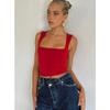 Women Y2k Sexy Casual Square Neck Slim Fit Sleeveless Cropped Tank Top