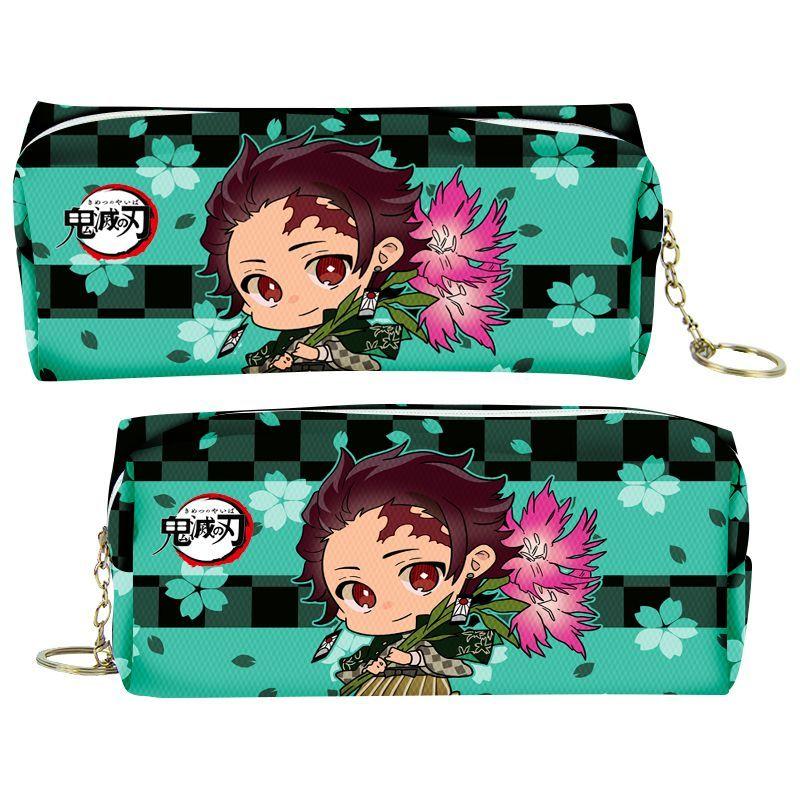 Slayer Demon Cartoon Animation Peripheral Pencil Case Stationery Box Pencil Coin Purse PU Zipper Nezuko Mitsuri Butterfly Ninja