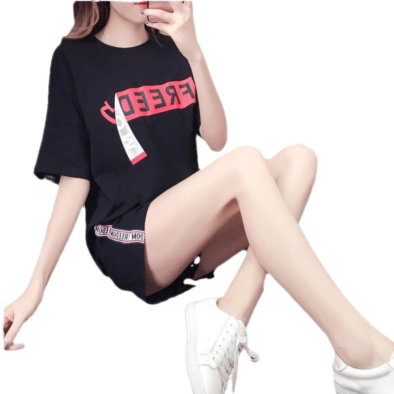 Casual Sports Suit for Women Summer Korean Style Fashion Loose Short-sleeved Plus Size Shorts Running Two-piece Set