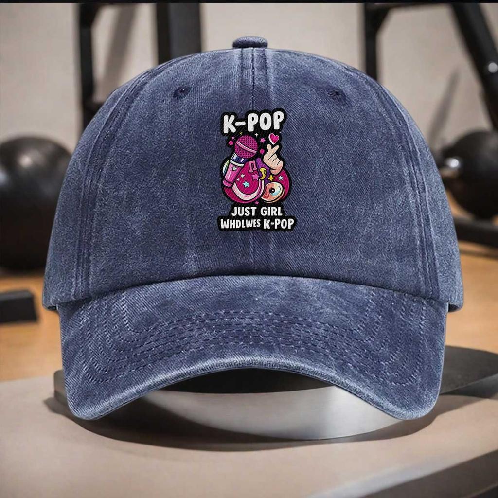 pc KPOP Girl Print Baseball Cap Cute Pink Microphone Korean Pop Style Adjustable Dad Hat Casual Outdoor Sports Hat for Mus