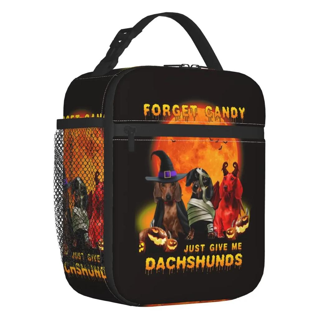 Long Hair Dachshund Sausage Dog Print Thermal Insulated Lunch Bags Pet Wiener Portable Lunch Container School Storage Food Box