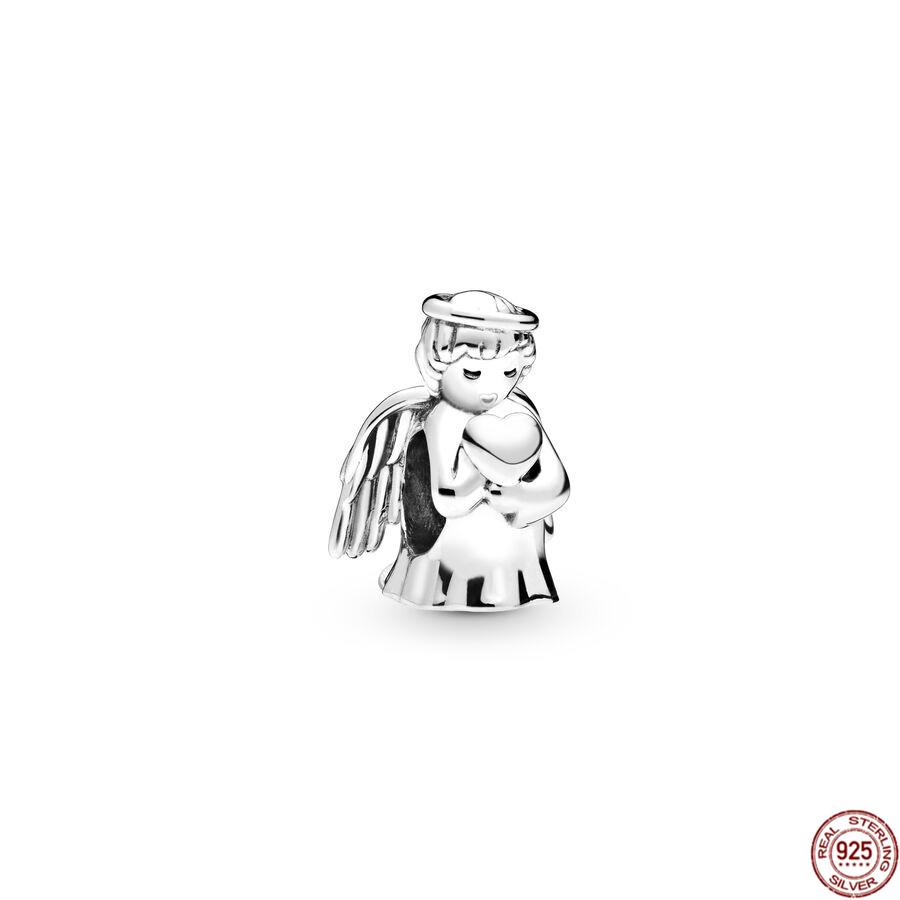 HotSale S925 Sterling Silver Heart Winged Angel Guardian Dangle Charm Bead Fit Original Bracelet DIY Fashion Jewelry Gift