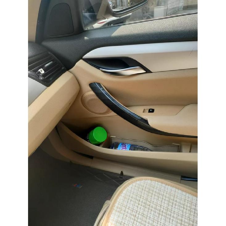 Car Accessories For BMW X1 E84 10-15 ABS Interior Door Handle Trim Carbon Fiber