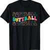 Groovy Love Heart Softball Player Funny Baseball T Shirt