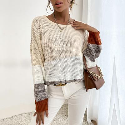 Damenmode Casual Herbst Winter Langarm O-Ausschnitt Lose Pullover