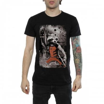 Mens Standing Rocket Raccoon Cotton T-Shirt