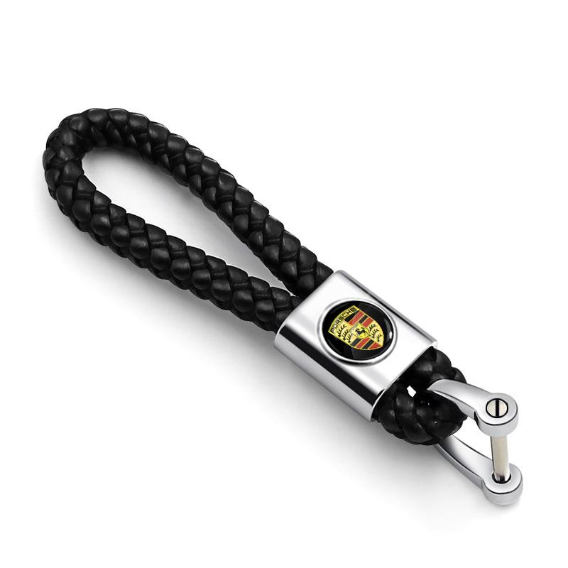 1Pcs Car Key Chain Key Ring Key Lanyard Car Emblem Styling For Porsche Boxster Cayenne Panamera Macan Cayman 911 918 996 917 991