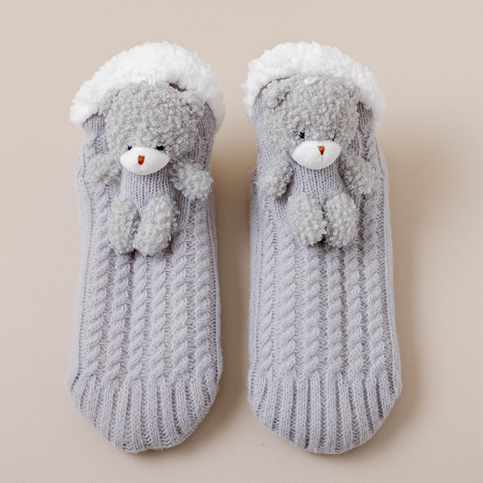 

Женские носки для пола с толстым флисом для тепла, милой овечьей шерстью для сна дома и грелки для ног One Size