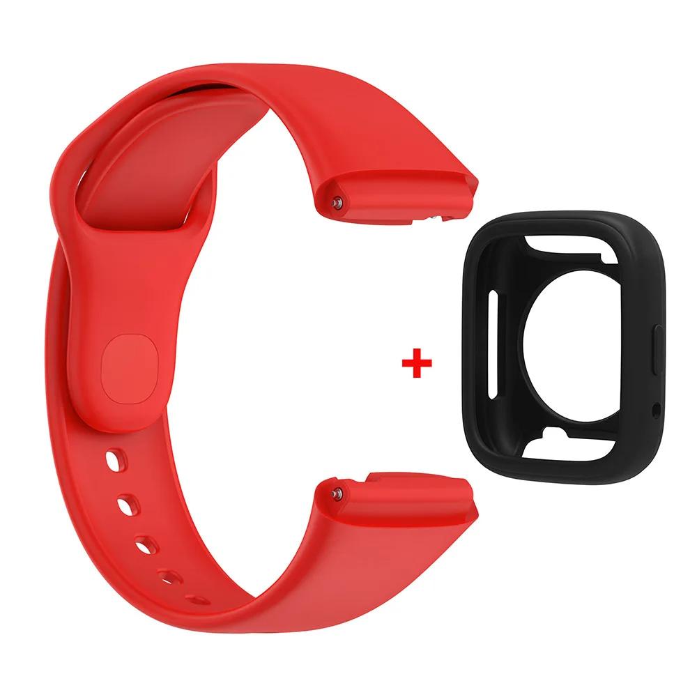 Silicone Strap For Redmi Watch 3 Active/Lite Bracelet Watchband + Protective Case Shell