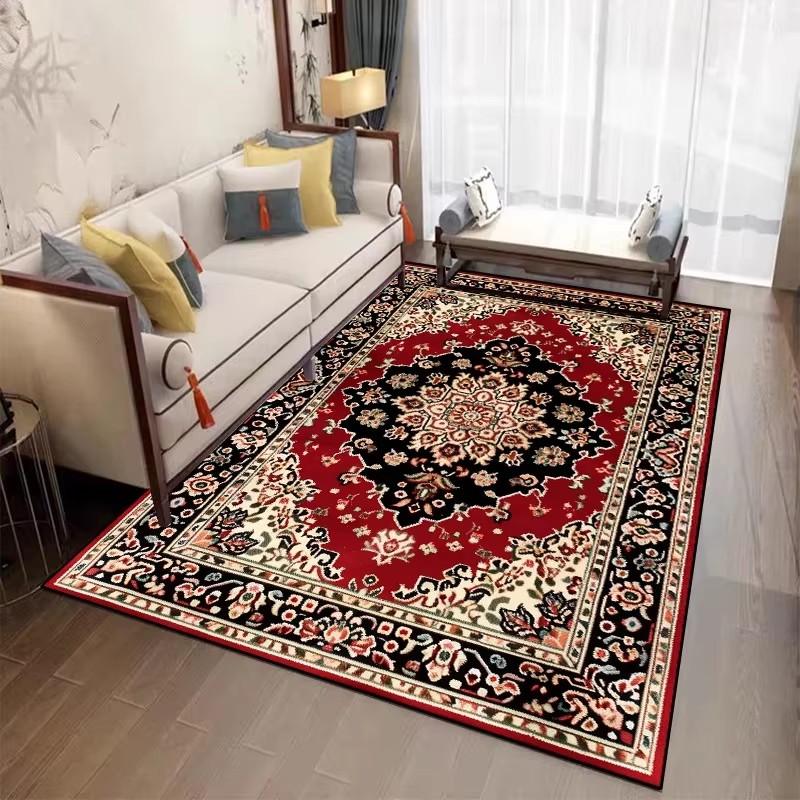 Red Persian Large Area Living Room Carpet Lounge Easy Clean Floor Mats Bedroom Non-slip Bedside Rugs Room Decor Classical Carpet