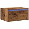 VidaXL Table de chevet murale avec lumières LED vieux bois, armoire, table d'appoint, armoire de lit, armoire de chevet, 860225