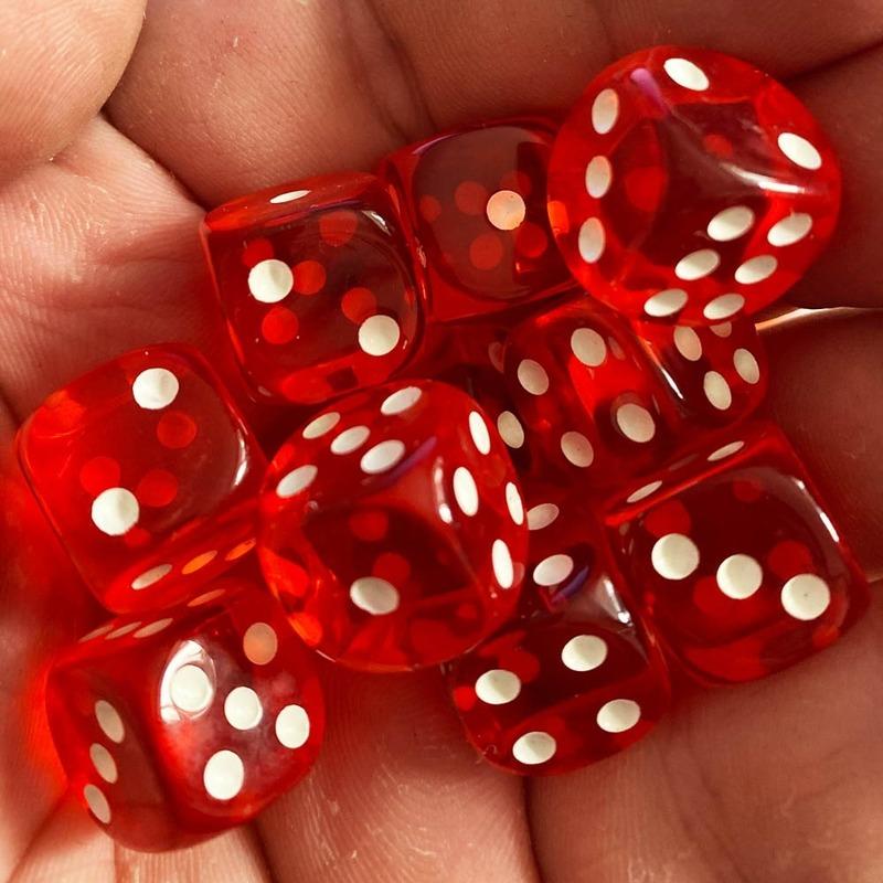 10 шт., высококачественные акриловые цветные игральные кости, 6 сторон, круглые, цифровые игральные кости для семейных игр KTV, бара, клуба, вечеринки 10 PCS