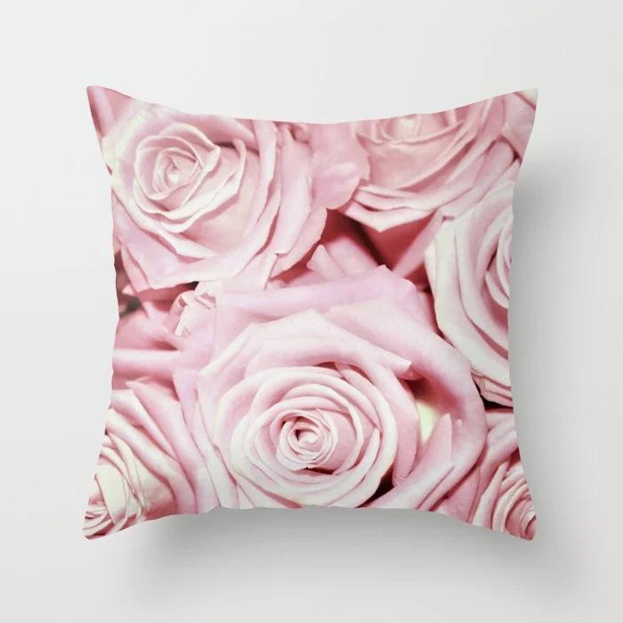 New American Rose Pillowcase Home Sofa Pillow Cushion Cover Soft
