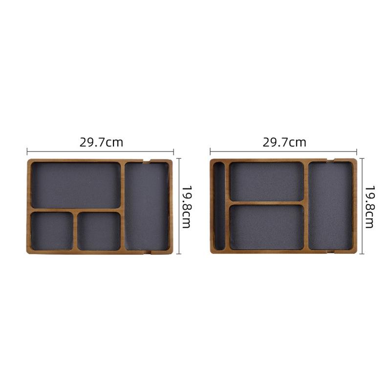 Wooden Desktop Storage Organization Box with Compartments for Glasses Mobile Phone Earphones and Sundries Solid Wood Storage Box