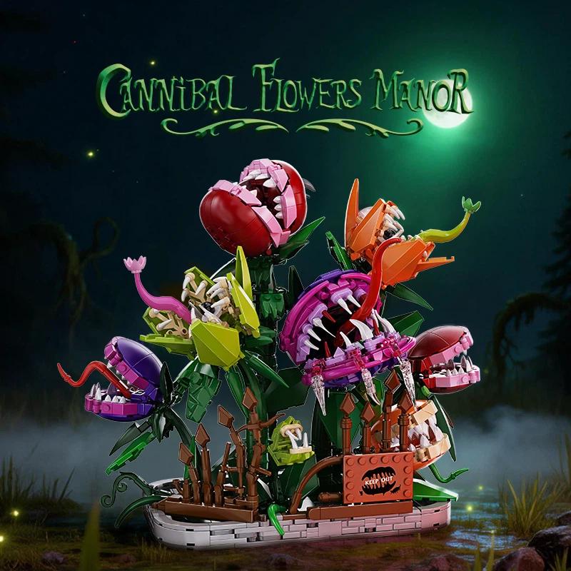 Moc Jungle Killer Man-Eating Flower Manor Building Blocks City Creative Simulation Exotic Bricks Educational Toys Children Gifts